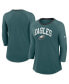 Фото #1 товара Women's Midnight Green Philadelphia Eagles Raglan 3/4 Sleeve T-Shirt