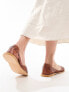 Фото #4 товара ASOS DESIGN Francis leather woven flat sandals in tan