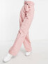 ASOS DESIGN Tall stripe paperbag waist trouser in pink