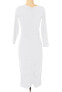 Jarbo 165447 Women's Scoop Neck Cotton Blend Casual Sheath Dress White Sz. 38