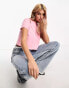 Calvin Klein Jeans cutout baby t-shirt in pink - exclusive to ASOS