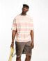 ASOS Daysocial oversized t-shirt in all over stripe print in multi