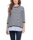 ფოტო #7 პროდუქტის Women's Cotton Maternity Nursing Sweater with Detachable Collar