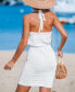 Women's White Knit Halterneck Cover-Up Beach Dress