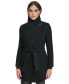 Фото #6 товара Womens Asymmetrical Belted Wrap Coat, Created for Macys