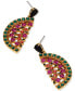 Фото #3 товара AJOA by 18k Gold-Plated Multicolor Mixed Stone Watermelon Slice Drop Earrings
