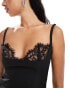 Kaiia lace bra detail cami mini dress in black