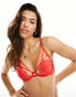 Ann Summers Valentines Lovers Lace non-padded plunge bra in red