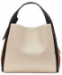 Knott Colorblocked Leather Medium Crossbody Tote