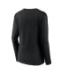 ფოტო #2 პროდუქტის Women's Black Nebraska Huskers Basic Arch Long Sleeve V-Neck T-shirt