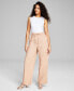 ფოტო #1 პროდუქტის Women's Linen Blend Cargo Pants, Created for Macy's