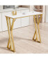 47" Modern Highbar Table With Golden Double Pedestal