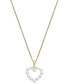 Cultured Freshwater Pearl (3mm) Open Heart 18" Pendant Necklace in 14k Gold-Plated Sterling Silver