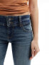 Bershka low waist bootcut jeans in dirty wash blue