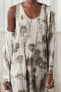Фото #15 товара Платье-рубашка из 100% рами с принтом — zw collection ZARA