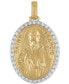 Фото #1 товара Esquire Men's Jewelry cubic Zirconia Saint Francis Medallion Pendant in Sterling Silver & 14k Gold-Plate, Created for Macy's