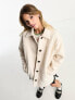 Vero Moda teddy shacket in cream