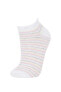 Kadın 5'li Pamuklu Patik Çorap W8944azns
