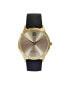 Men's 40mm Wafer Slim Round Gold-Plated Case Watch-Champagne