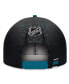 ფოტო #4 პროდუქტის Men's Black/Teal San Jose Sharks Alternate Logo Adjustable Snapback Hat