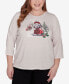 ფოტო #1 პროდუქტის Plus Size Classic Festive Poodle Drawstring Top