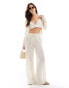 Фото #1 товара ASOS DESIGN co-ord ladder texture wide leg trouser in stone