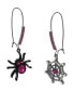 Faux Stone Spider Web Mismatch Dangle Earrings