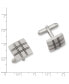 Фото #2 товара Kelly Waters Rhodium-plated Double Lines Patterned Square Cuff Links