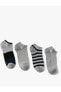 4'lü Patik Çorap Seti Geometrik Desenli