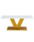 Фото #4 товара Modern Luxury Coffee Table with Golden Accents, Durable and Easy to Assemble