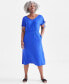 Фото #1 товара Women's V-Neck Ruched-Sleeve Dress, Created for Macy's