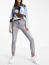 Фото #2 товара Noisy May Tall Callie high waisted ripped knee skinny jeans in light grey