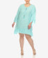 Фото #2 товара Plus Size Sheer Embroidered Knee Length Cover Up Dress