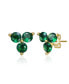 Фото #1 товара 14k Gold Plated Red Cubic Zirconia Stud Earrings for Kids