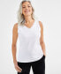 Фото #1 товара Women's Lace-Trim Cotton Tank Top, Created for Macy's