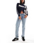 Фото #1 товара Monki Moop low rise straight leg jeans in mid blue