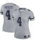 ფოტო #2 პროდუქტის Women's Dak Prescott Gray Dallas Cowboys Inverted Legend Jersey