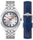 ფოტო #1 პროდუქტის Men's Classic Jet Star Stainless Steel Bracelet Watch 40mm Gift Set