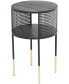 Фото #1 товара 17" x 17" x 21" Metal Geometric Open Grid Frame 1 Shelf Gold-Tone Legs Accent Table