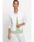 ფოტო #7 პროდუქტის Women's Cotton Linen Long Sleeve Cropped Jacket