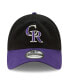 Фото #3 товара Men's Black Colorado Rockies Team Replica Core Classic 9Twenty Adjustable Hat