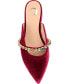 ფოტო #4 პროდუქტის Women's Jewel Rhinestone Embellished Velvet Slip On Flats