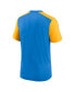 Фото #2 товара Men's Heathered Powder Blue, Heathered Gold Los Angeles Chargers Color Block Team Name T-shirt
