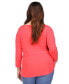 Plus Size Ring Twist 3/4-Sleeve Top