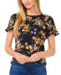 ფოტო #3 პროდუქტის Women's Short-Sleeve Crewneck Ruffle-Cuff Knit Top