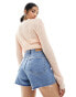 Фото #6 товара Weekday Rowe high waisted denim mom short in 90's blue