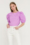 ფოტო #9 პროდუქტის Women's Poplin Puffed Sleeve Top