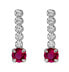 Shimmering dangle earrings with fuchsia crystal Shine A4669-21HT clear, fuchsia, pink, silver - фото #1