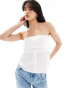 Фото #1 товара ONLY bandeau shirt top in white