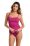 Фото #1 товара La Blanca Island Goddess Lingerie Strap Tankini Swimsuit Top, Magenta, 14